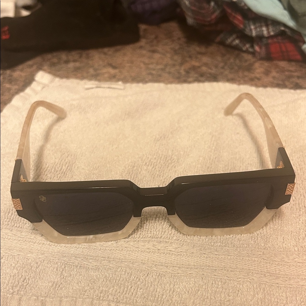 Stylish Black and Tan Sunglasses